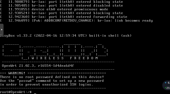 Proxmox ve 7.2 QM installation of openwet