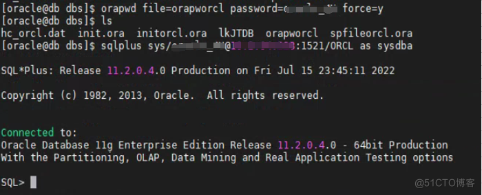 rman After the recovery of different machines , Report errors ora-01017_sql_04