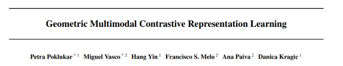 Icml2022 | géométrie multimodale Contrastive Representation Learning