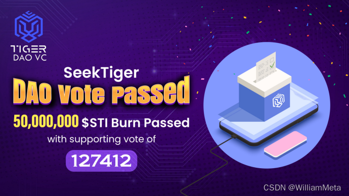 通过Dao投票STI的销毁，SeekTiger真正做到由社区驱动